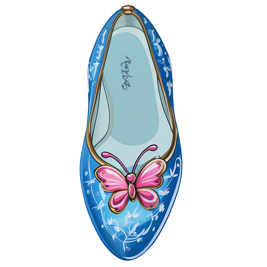 Glass Slipper With Butterfly Motif Png Qlw PNG Image