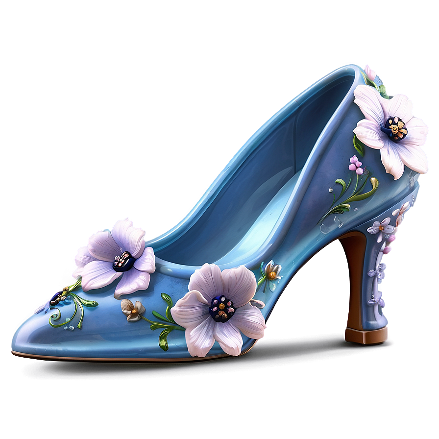 Glass Slipper With Floral Embellishment Png Kbj59 PNG Image