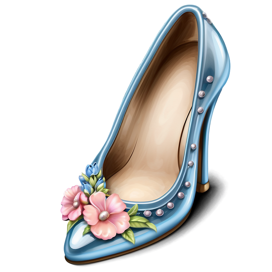 Glass Slipper With Floral Embellishment Png Qbg77 PNG Image