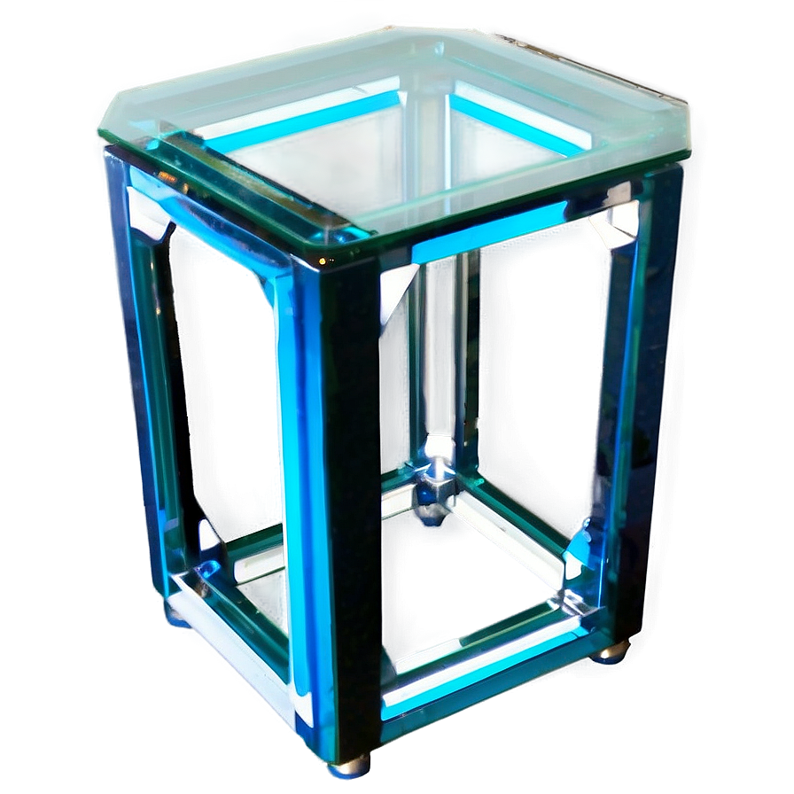 Glass Table With Geometric Base Png 45 PNG Image