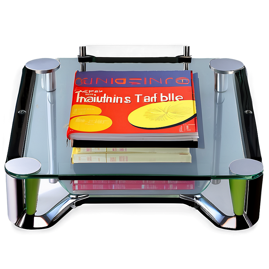 Glass Table With Magazine Rack Png Ugv54 PNG Image