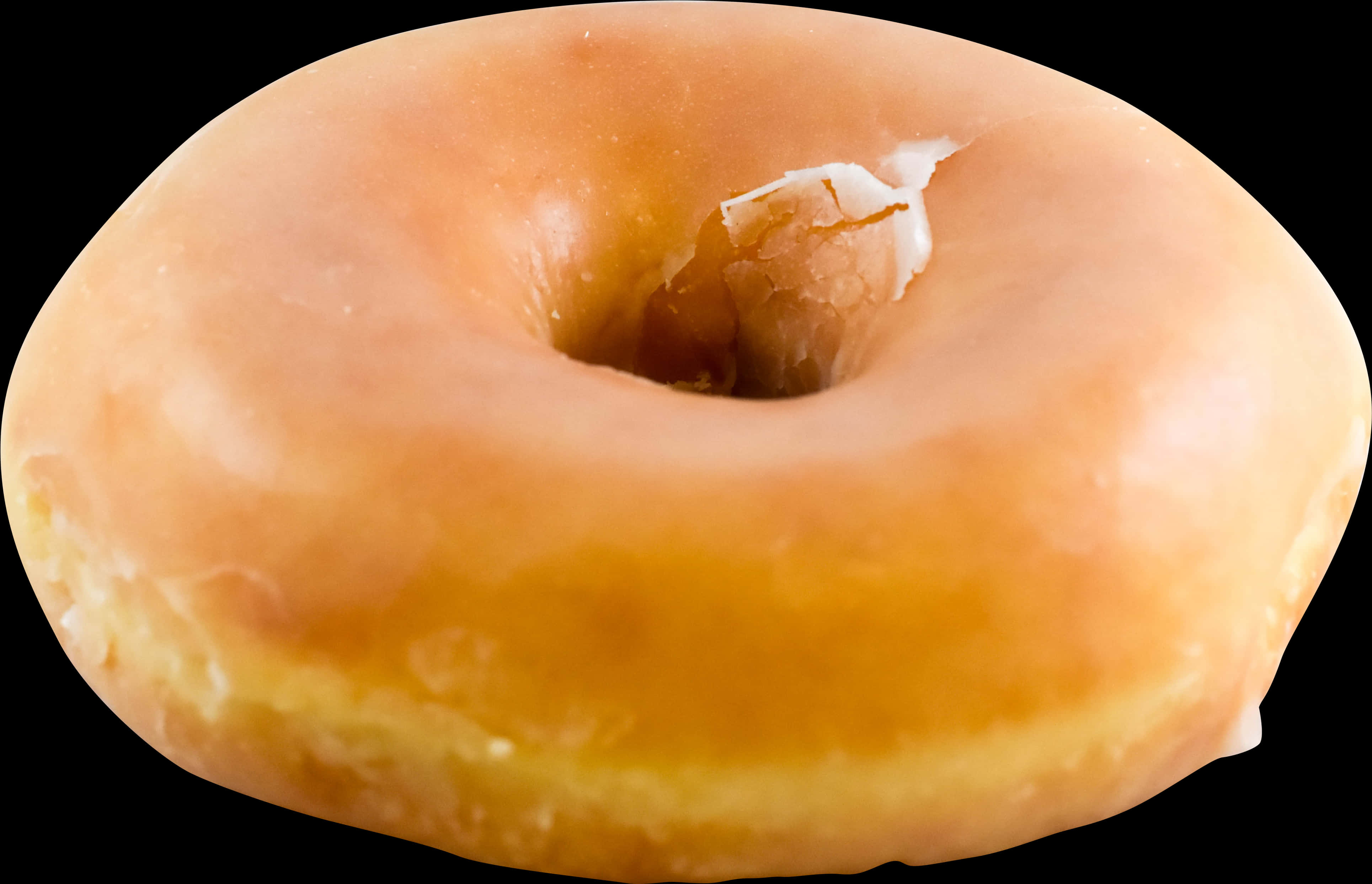 Glazed Donut Black Background PNG Image