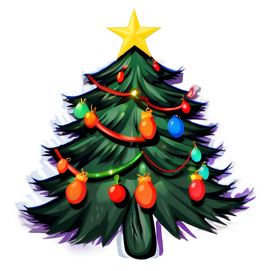 Gleeful Cute Christmas Tree Png 89 PNG Image