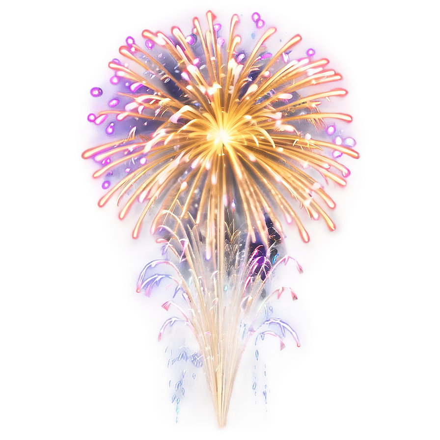 Gleeful Gold Fireworks Png 06292024 PNG Image