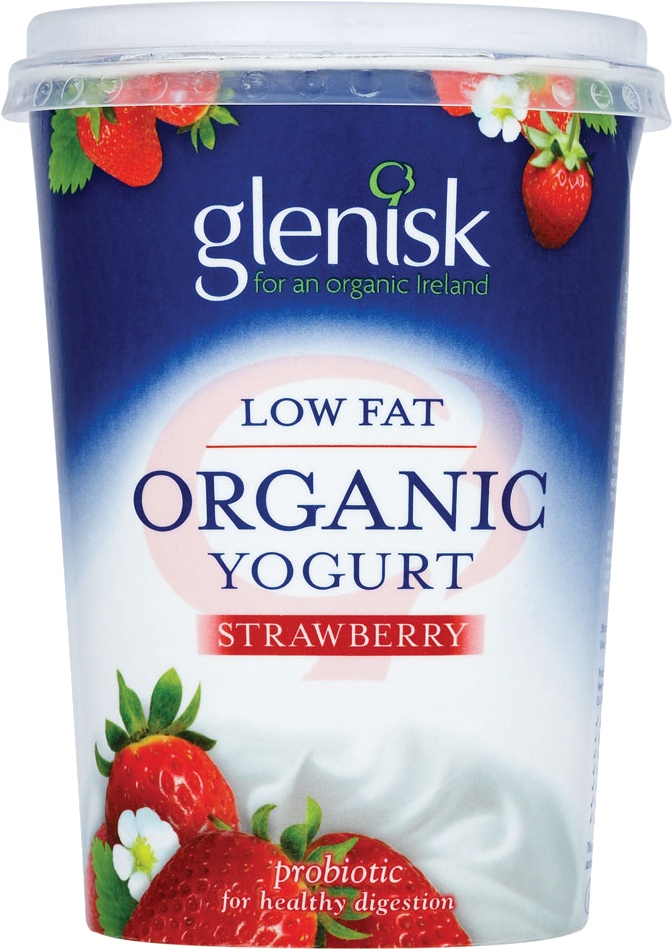 Glenisk Organic Strawberry Yogurt PNG Image