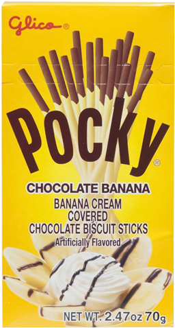 Glico Chocolate Banana Pocky Packaging PNG Image