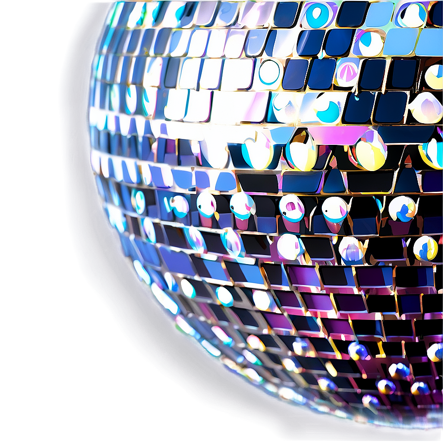 Glimmering Disco Ball Closeup PNG Image