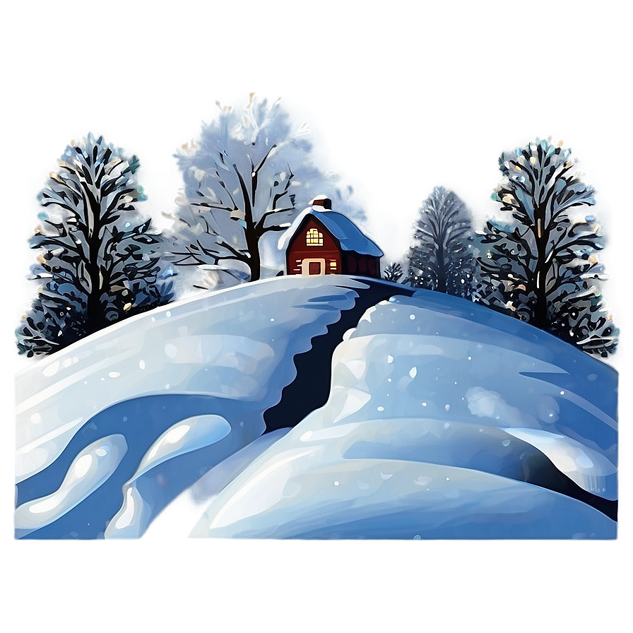 Glistening Snow Christmas Landscape Png Jor91 PNG Image