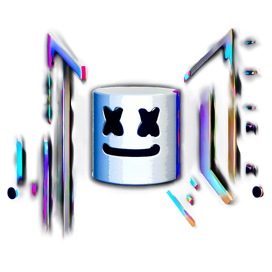 Glitch Art Marshmello Face Png Boo PNG Image