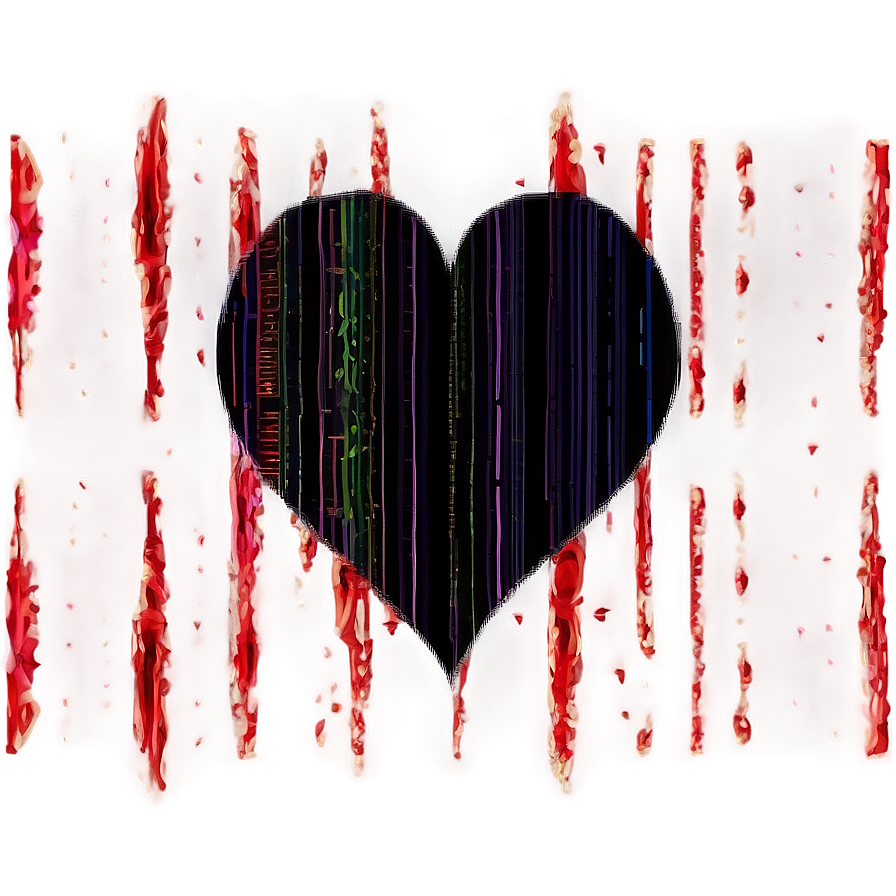 Glitch Black Broken Heart Png 16 PNG Image