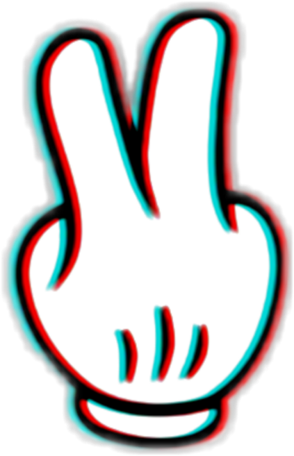 Glitch Effect Hand Gesture PNG Image