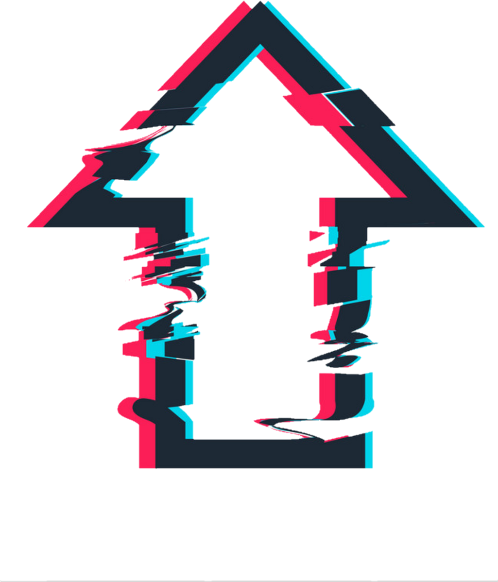 Glitched Arrow Graphic PNG Image