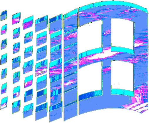 Glitched Microsoft Logo PNG Image