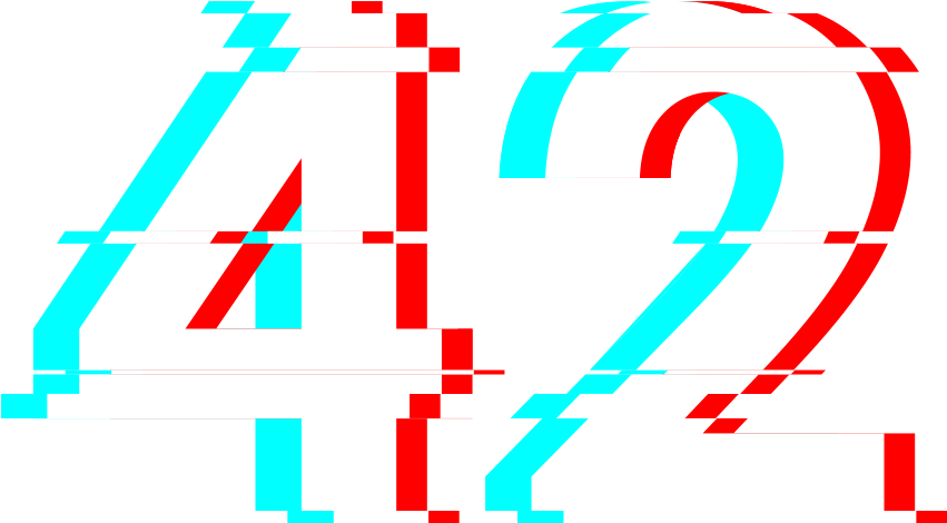 Glitched Numbers42 PNG Image