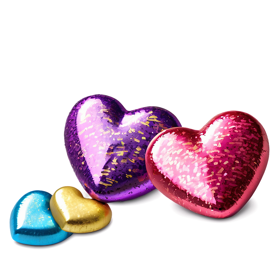 Glitter Candy Hearts Png Tie95 PNG Image