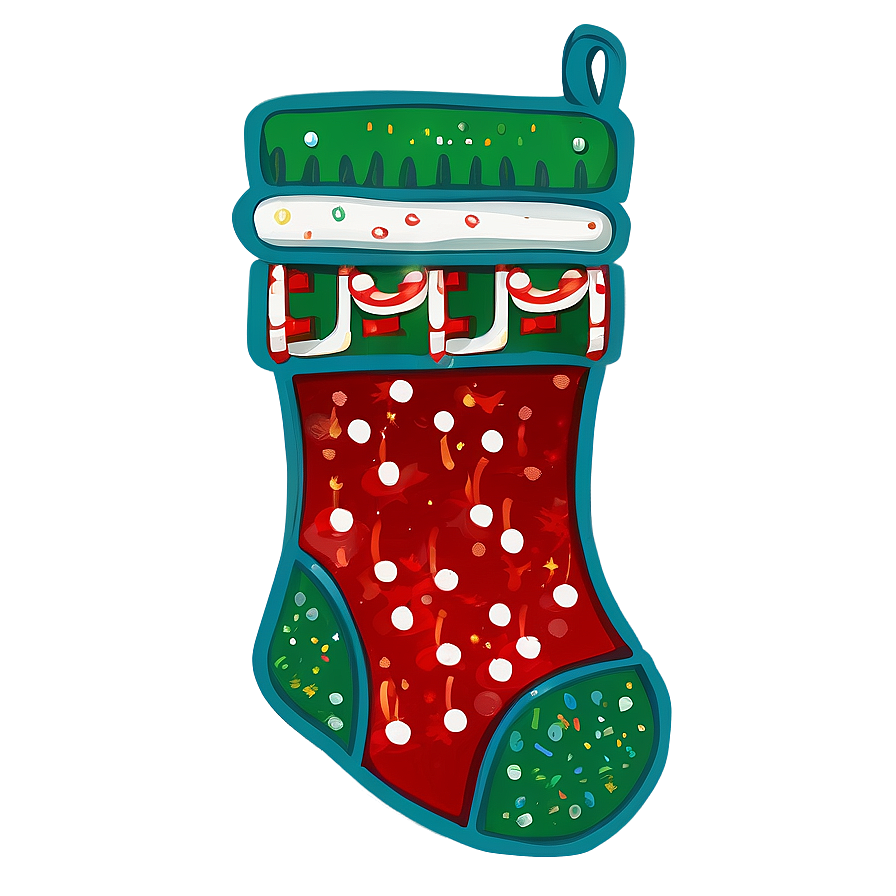 Glitter Christmas Stocking Png 06132024 PNG Image