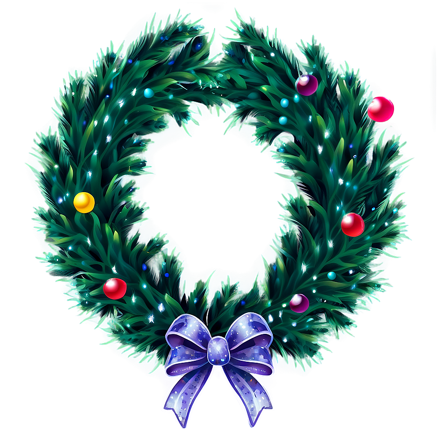 Glitter Christmas Wreath Png Wlp18 PNG Image