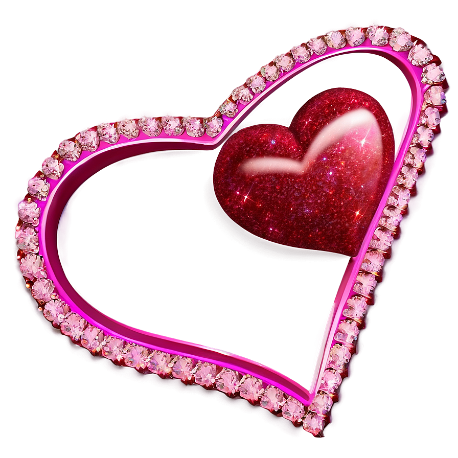 Glitter Heart Border Png 70 PNG Image