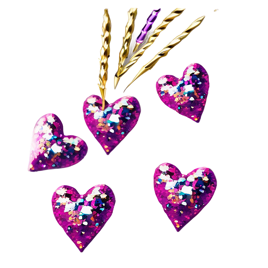 Glitter Heart Confetti Png 06272024 PNG Image