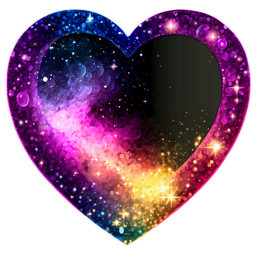 Glitter Heart Galaxy Png Hto PNG Image