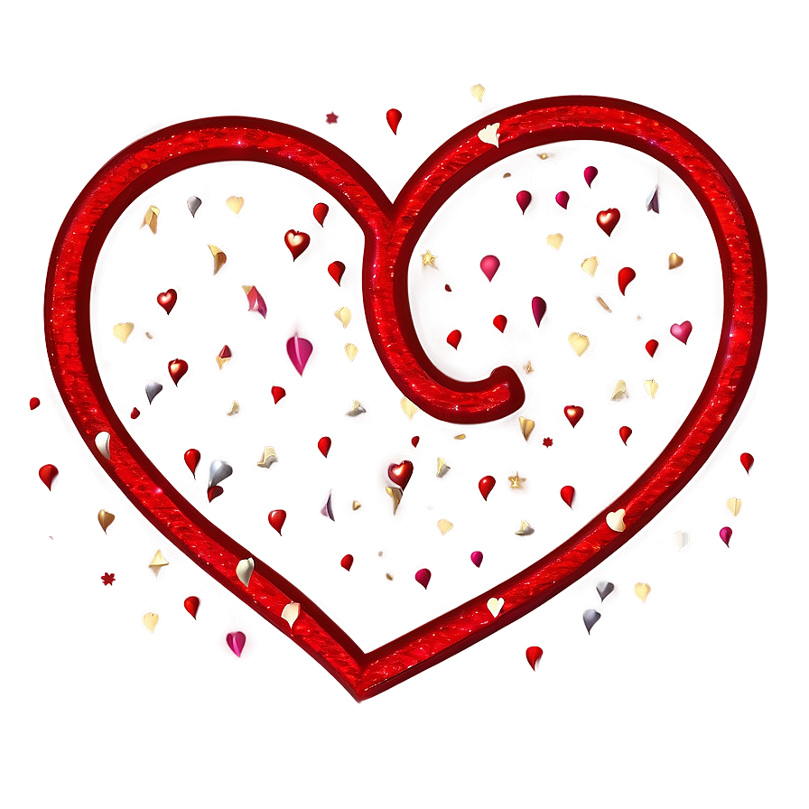 Glitter Heart Outline Png 54 PNG Image