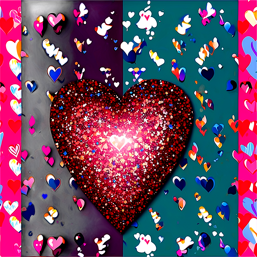 Glitter Heart Pattern Png 19 PNG Image