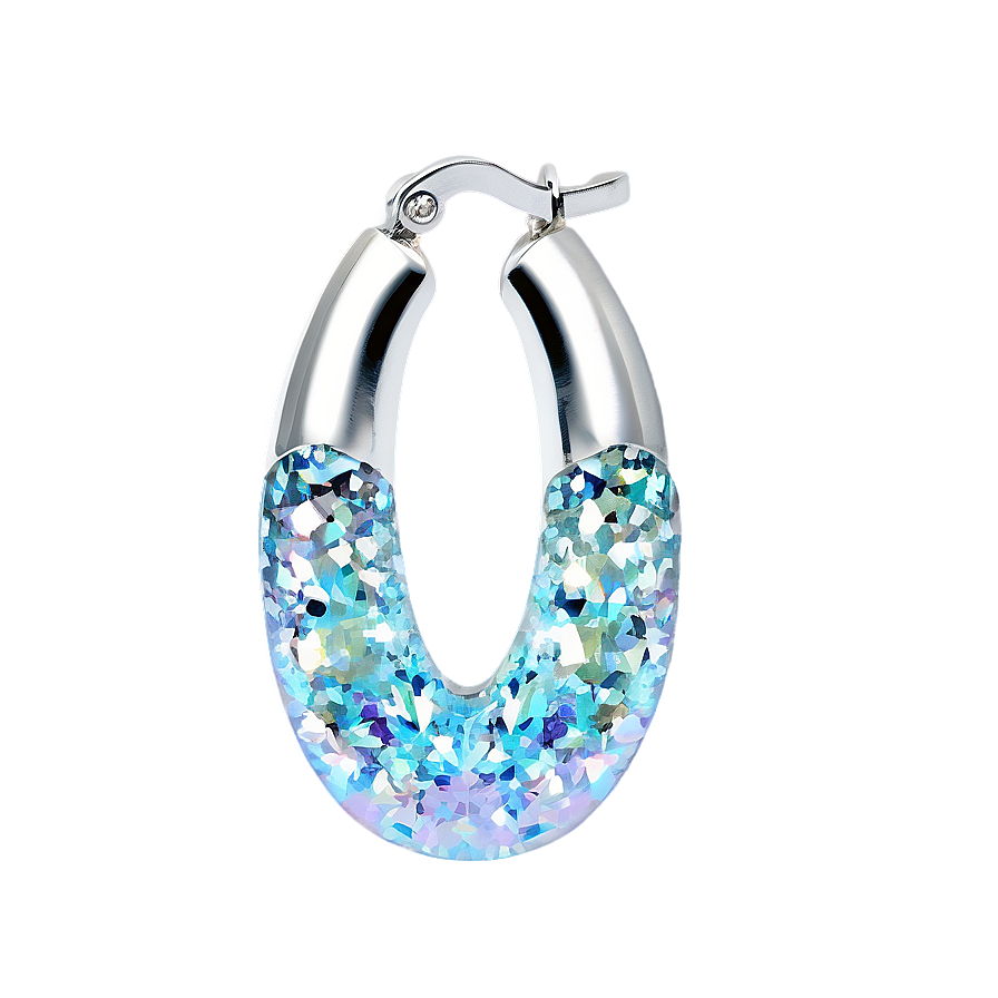 Glitter Hoop Earring Png Lhs PNG Image