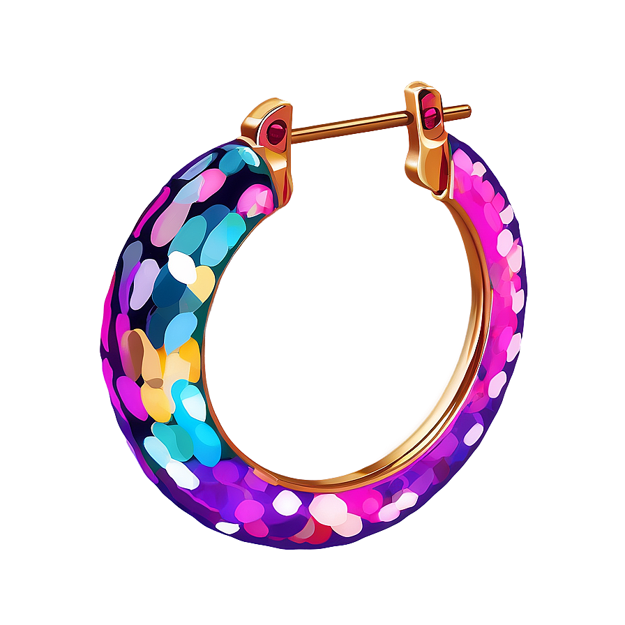 Glitter Hoop Earring Png Wey31 PNG Image