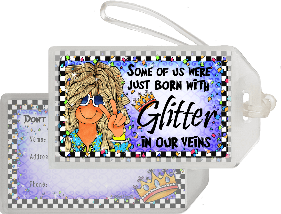 Glitter In Veins Luggage Tag PNG Image