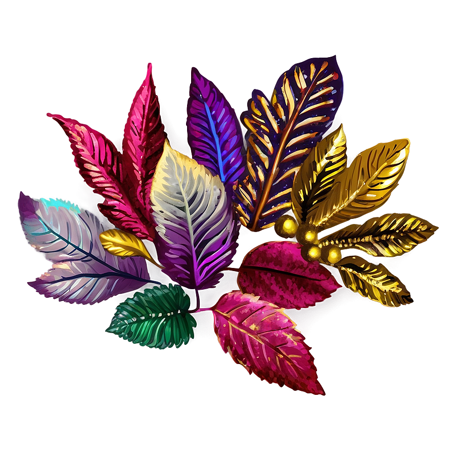 Glitter Leaves Png Svb PNG Image