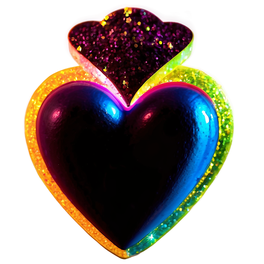 Glitter Neon Heart Png Sgx PNG Image