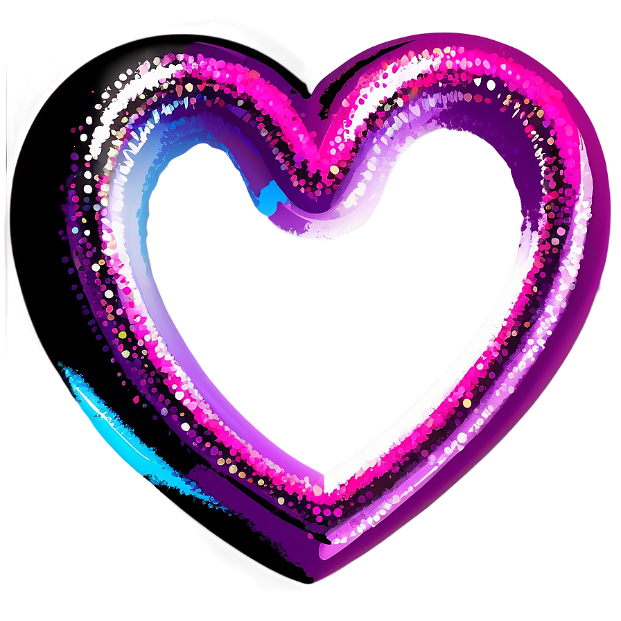 Glitter Valentine Heart Png Abi PNG Image