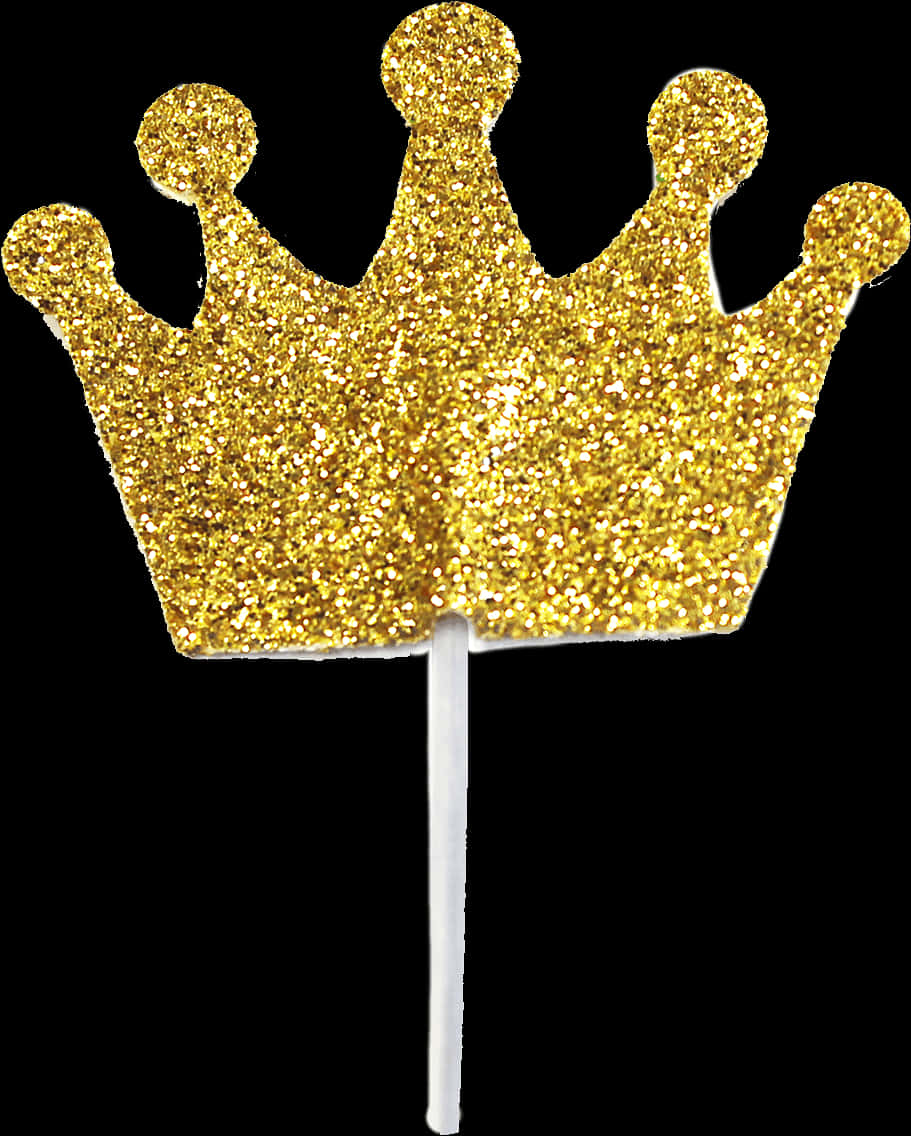 Glittering Golden Crown Topper PNG Image