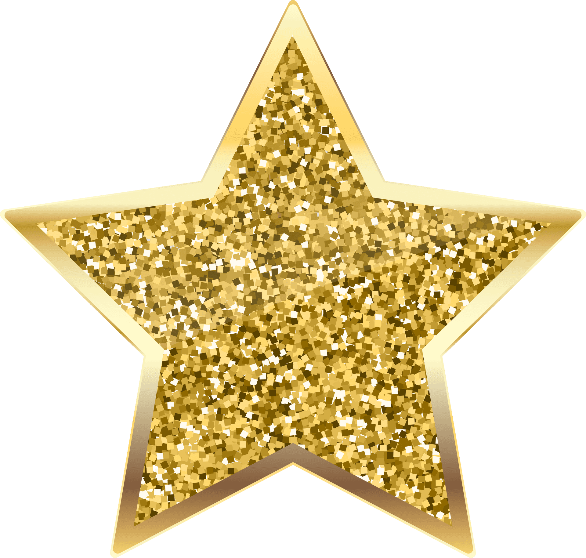 Glittering Golden Star Graphic PNG Image