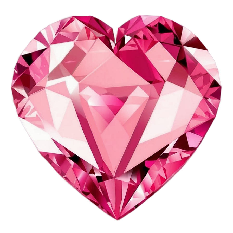 Glittering Pink Heart Diamond Illustration Png 06282024 PNG Image