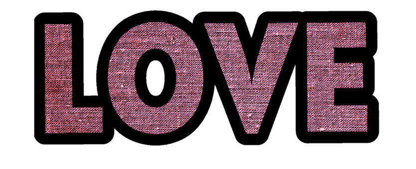 Glittering Pink L O V E Text PNG Image