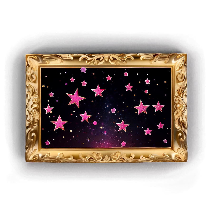 Glittering Pink Stars Png 90 PNG Image