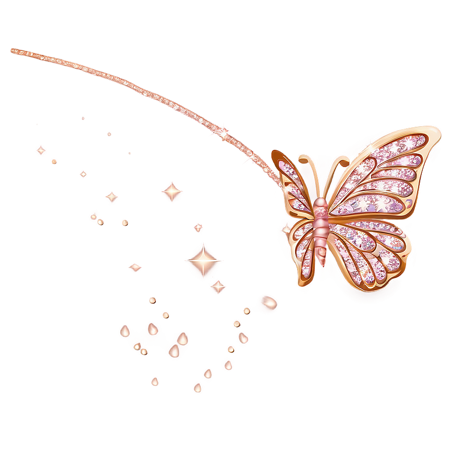 Glittering Rose Gold Butterfly Png 34 PNG Image