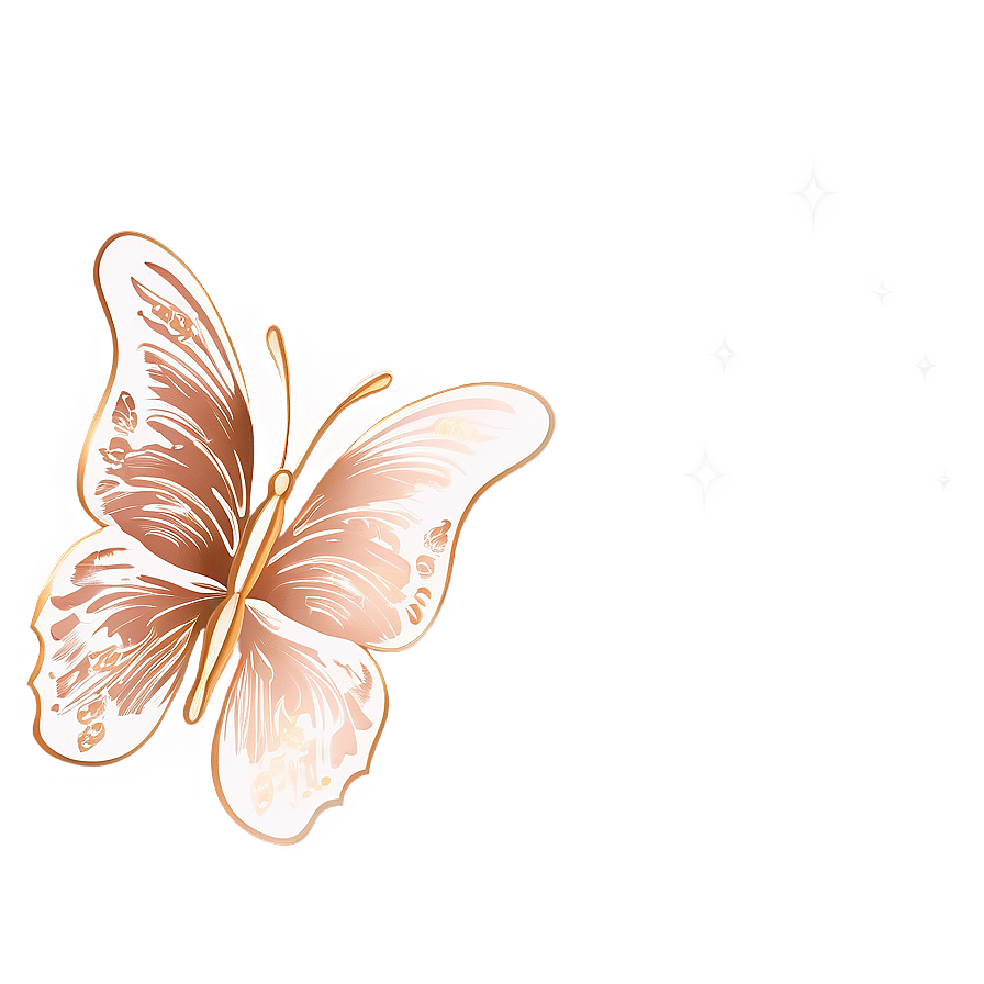 Glittering Rose Gold Butterfly Png 67 PNG Image