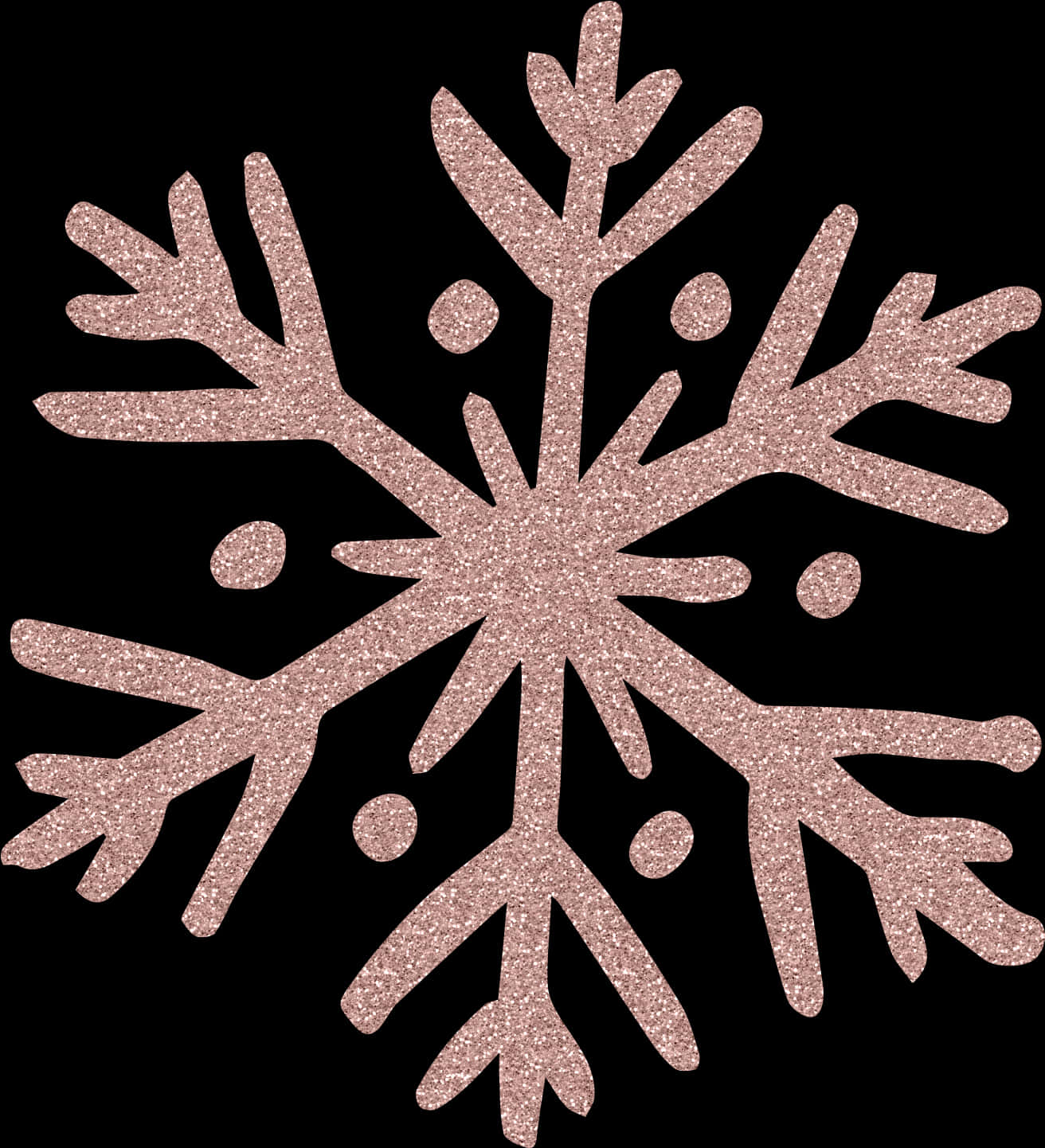 Glittering Rose Gold Snowflake PNG Image