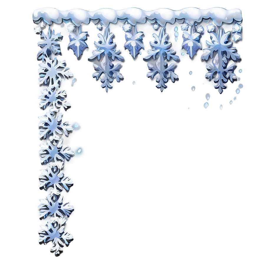 Glittering Snow Border Png 82 PNG Image