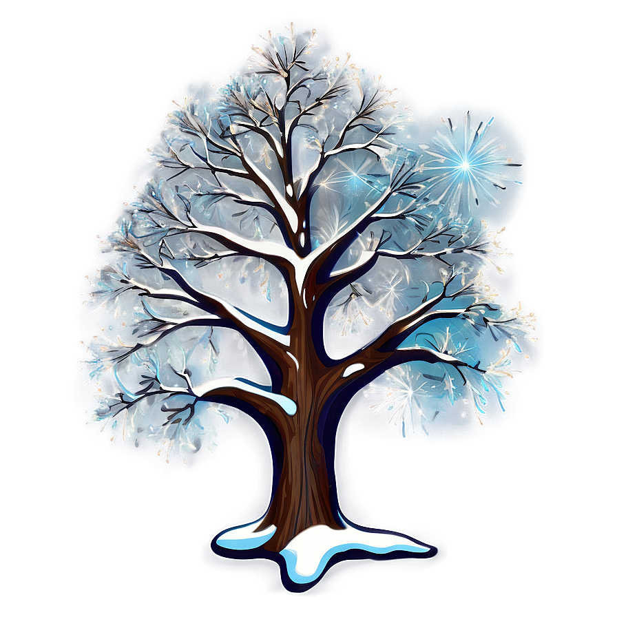 Glittering Snow Tree Png 20 PNG Image