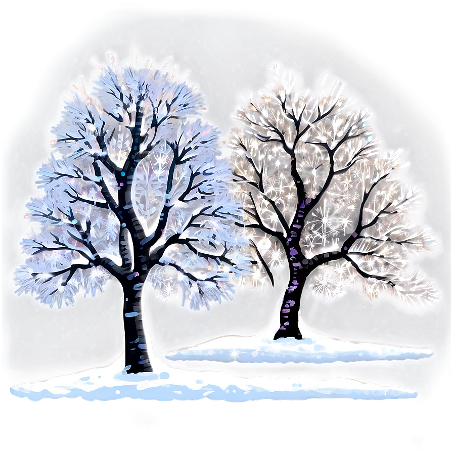 Glittering Snow Trees Png Swp PNG Image