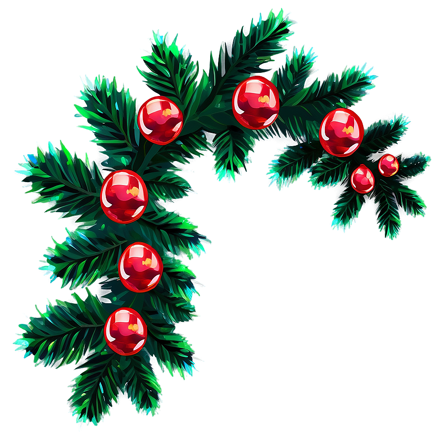 Glittering Xmas Garland Png Esd PNG Image