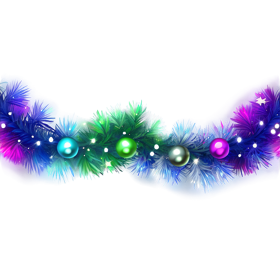 Glittering Xmas Garland Png Hnn44 PNG Image