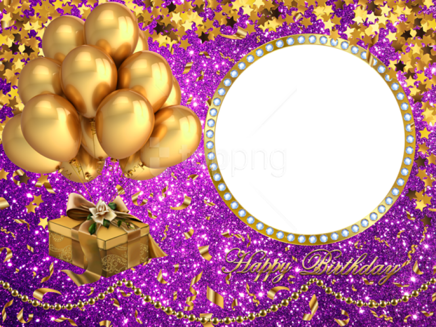 Glittery Birthday Celebration Graphic PNG Image