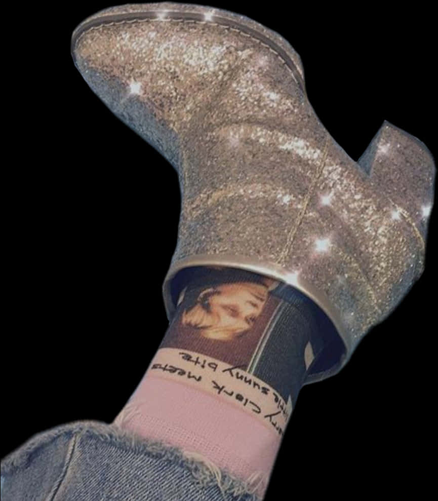 Glittery Boot Fashion PNG Image