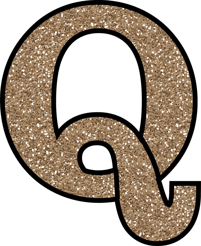 Glittery Brown Letter Q PNG Image