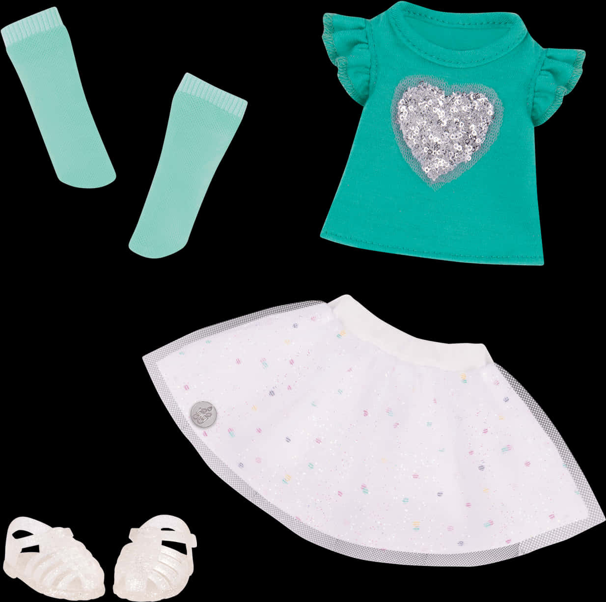 Glittery Girls Outfit Set PNG Image