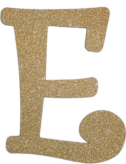 Glittery Gold Letter E PNG Image